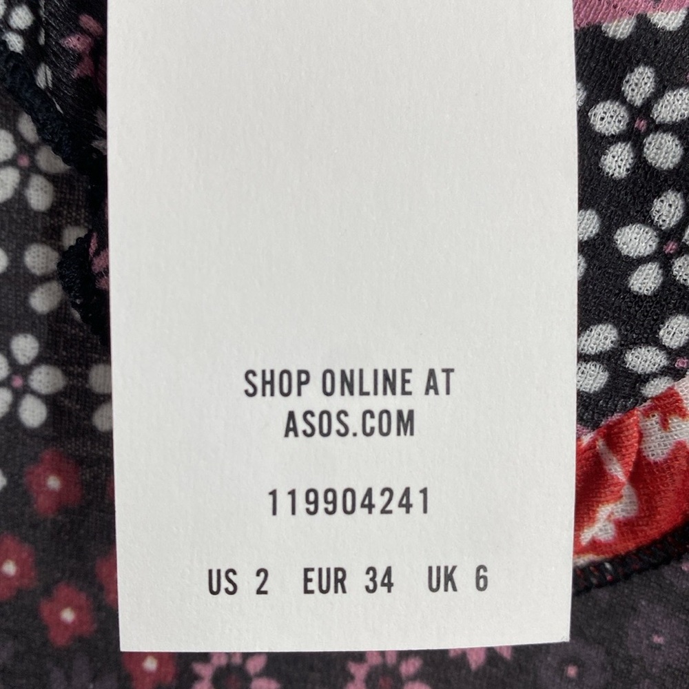 ASOS Miss Selfridge Floral Patchwork Smock Midid Dress Peter Pan Collar Size 2 - Picture 11 of 13